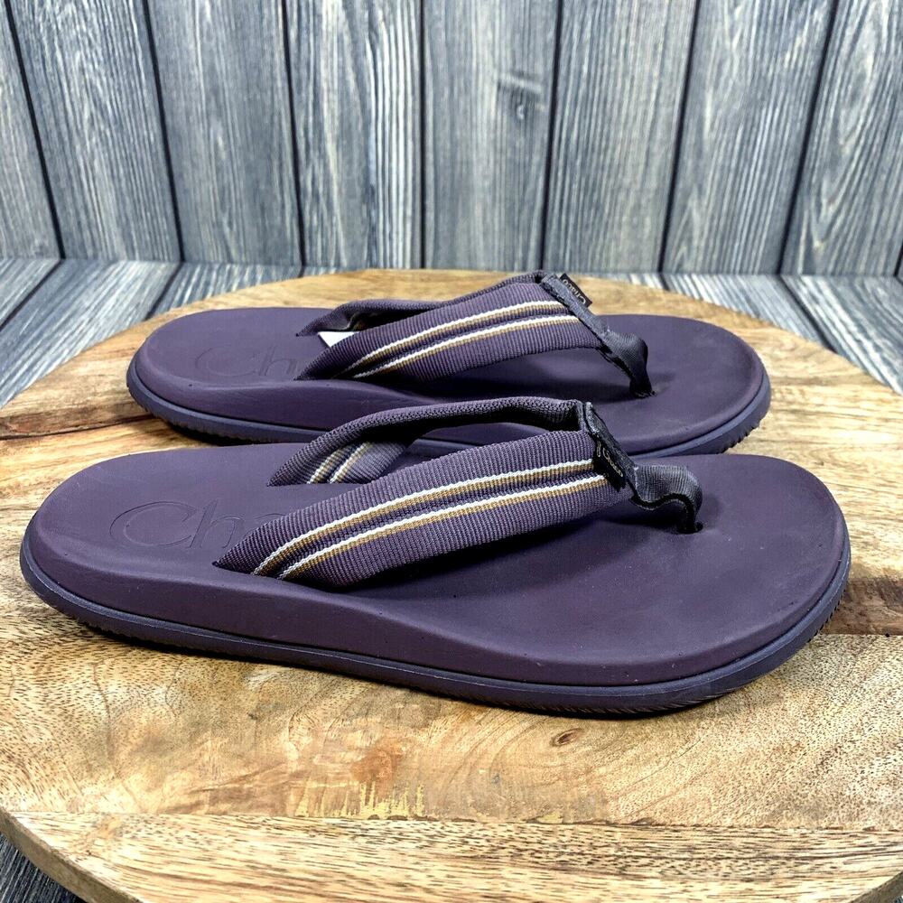 Chaco Classic Canvas Strap Beach Summer Flip Flops‎ Sandals Women 7 Purple Gray
